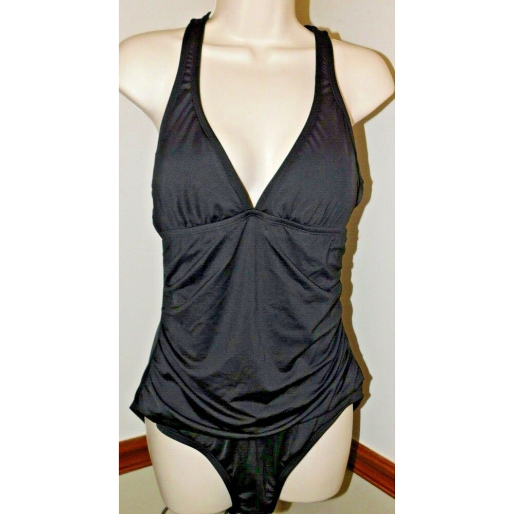 Women's Apt 9 Solid Black One-Piece Swimsuit Size XL
